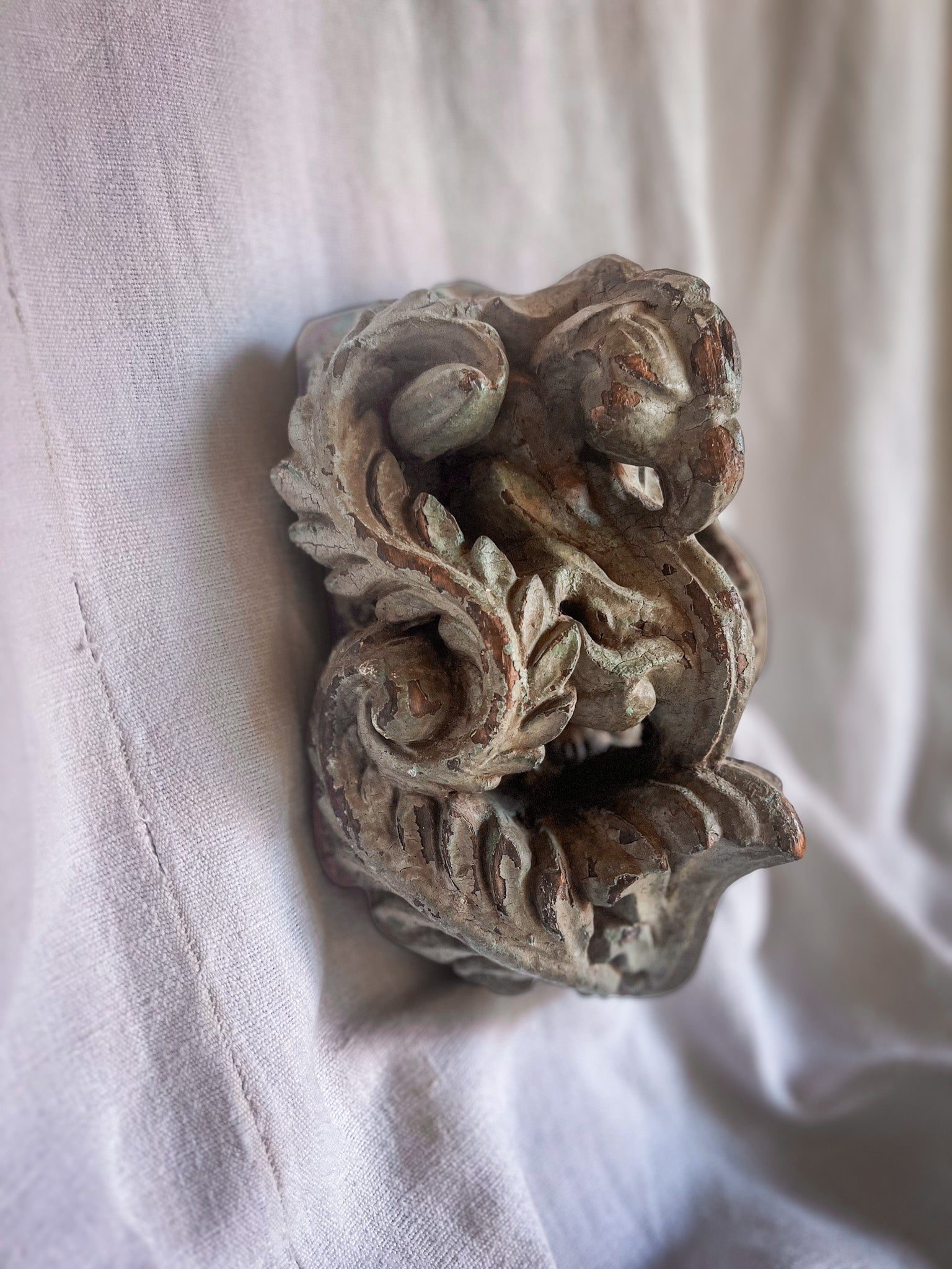 Carved Wood Architectural Fragment / Corbel