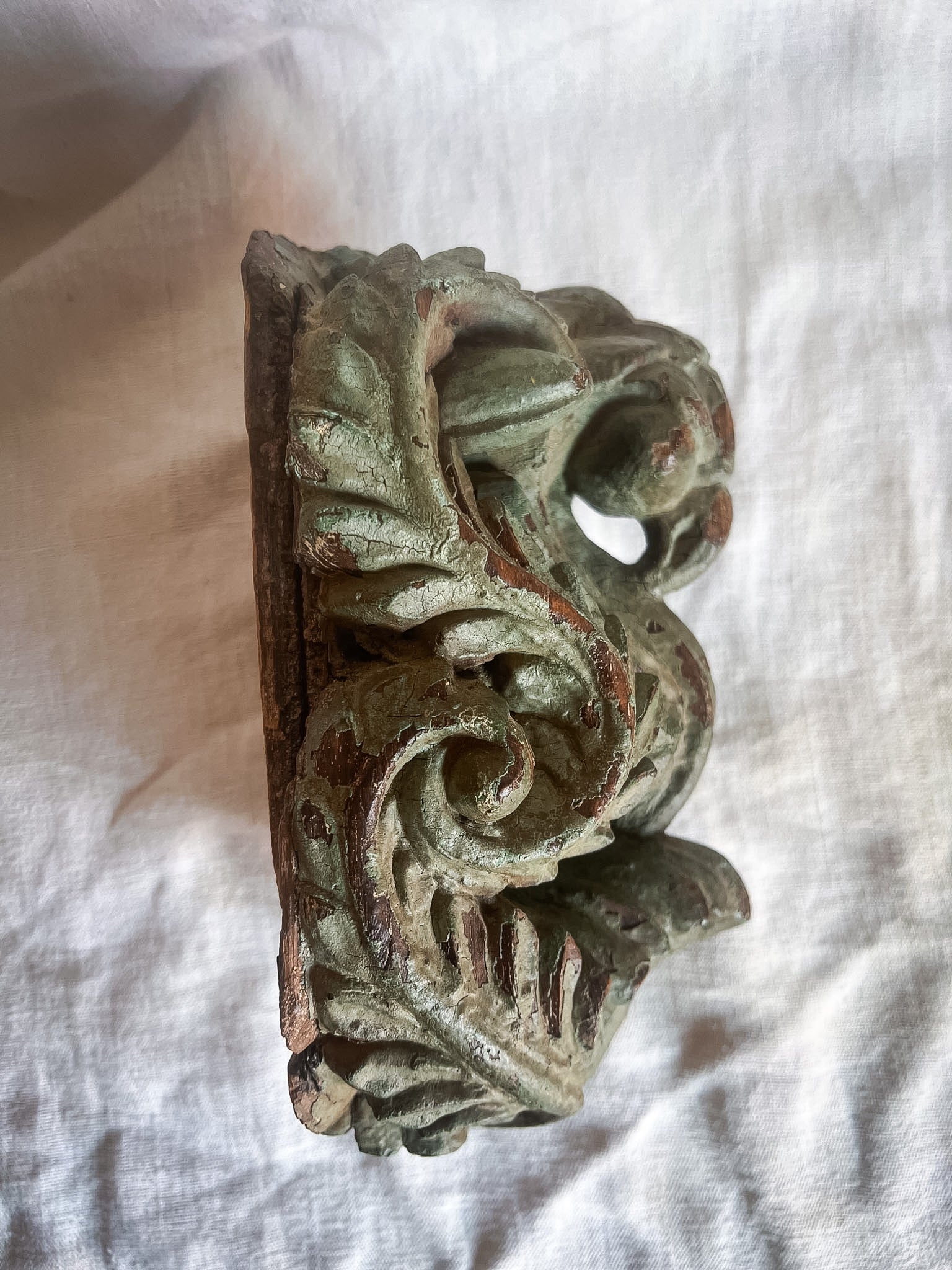Carved Wood Architectural Fragment / Corbel