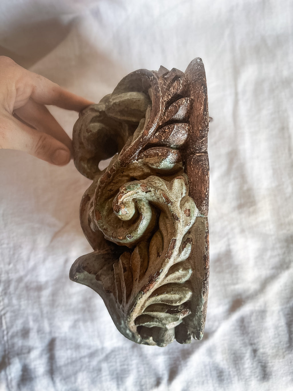 Carved Wood Architectural Fragment / Corbel
