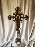 Cast Iron Cemetery Cross with Virgin Mary — French, 19th Century