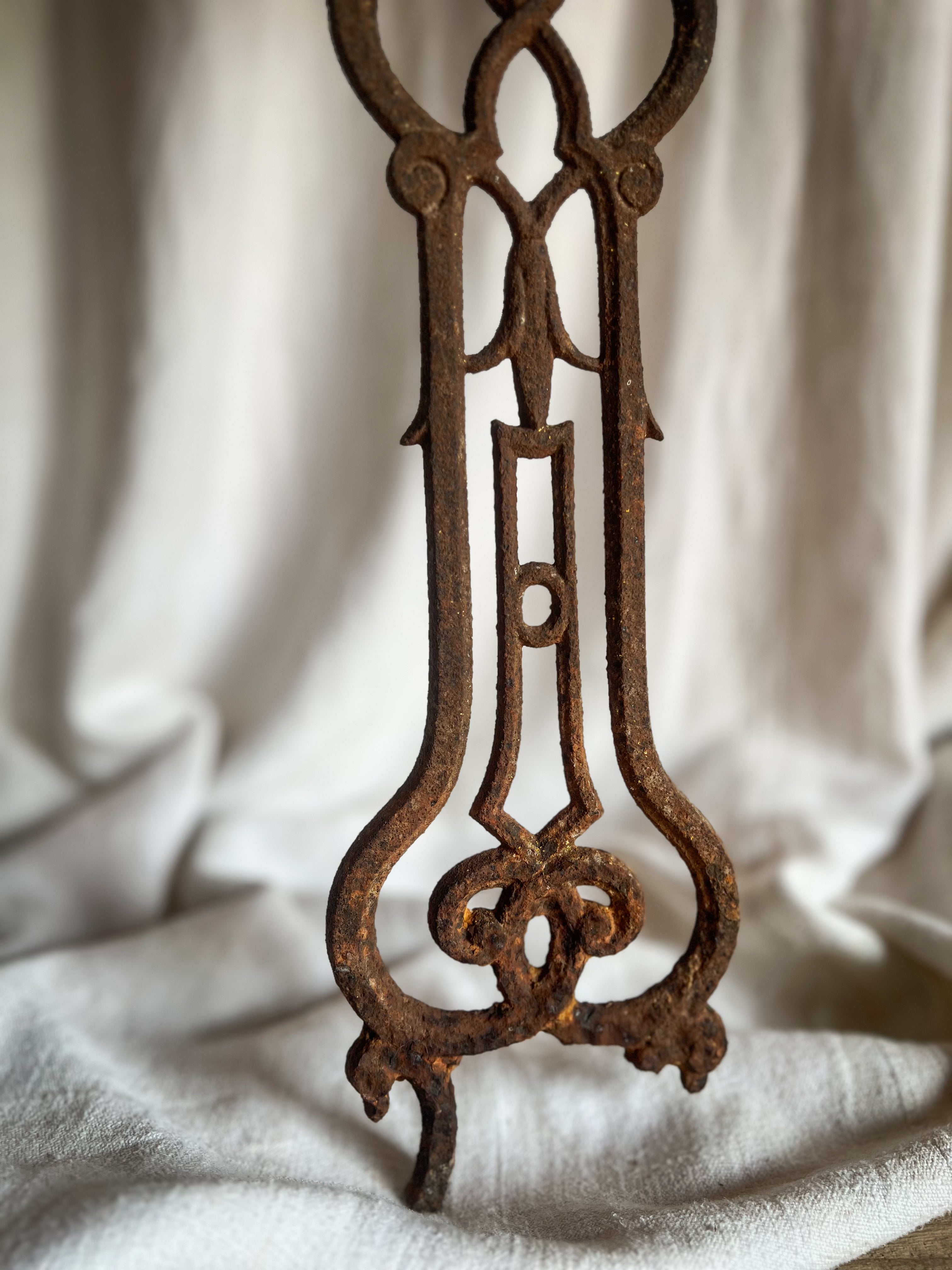 Cast Iron Cemetery Cross with Virgin Mary — French, 19th Century