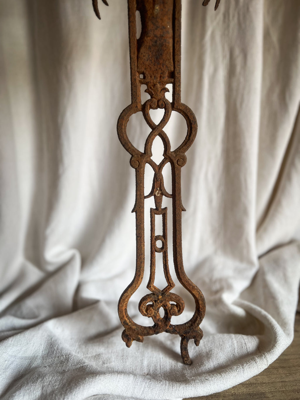 Cast Iron Cemetery Cross with Virgin Mary — French, 19th Century