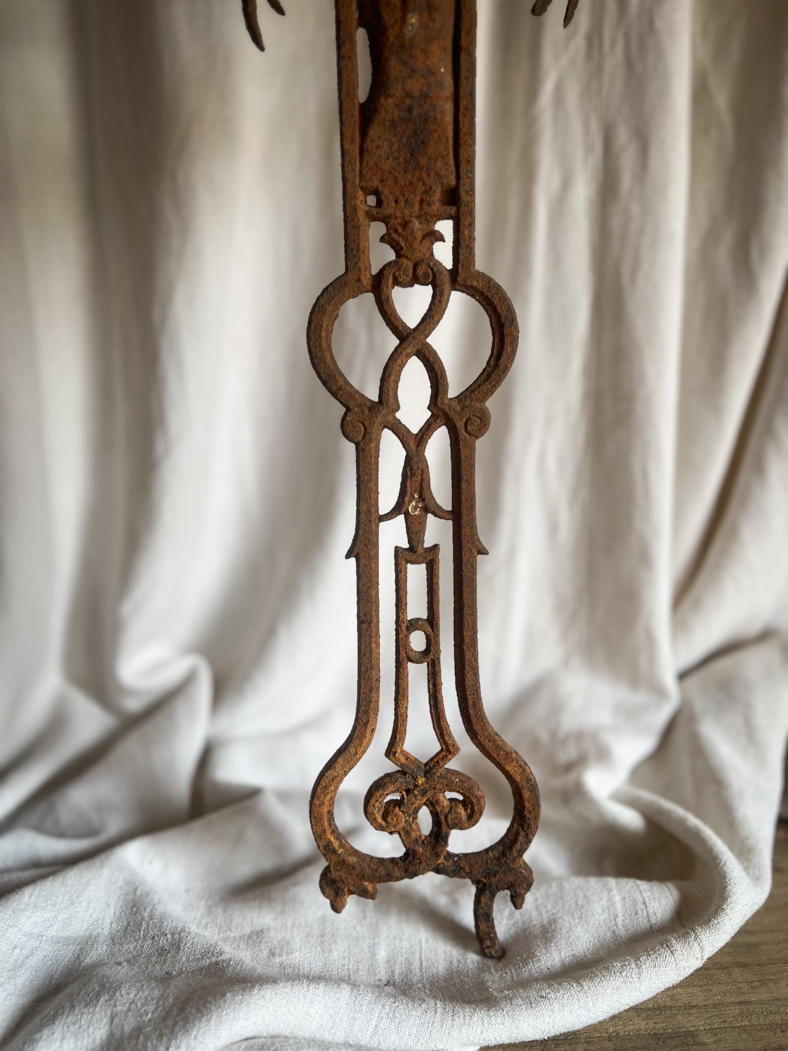Cast Iron Cemetery Cross with Virgin Mary — French, 19th Century