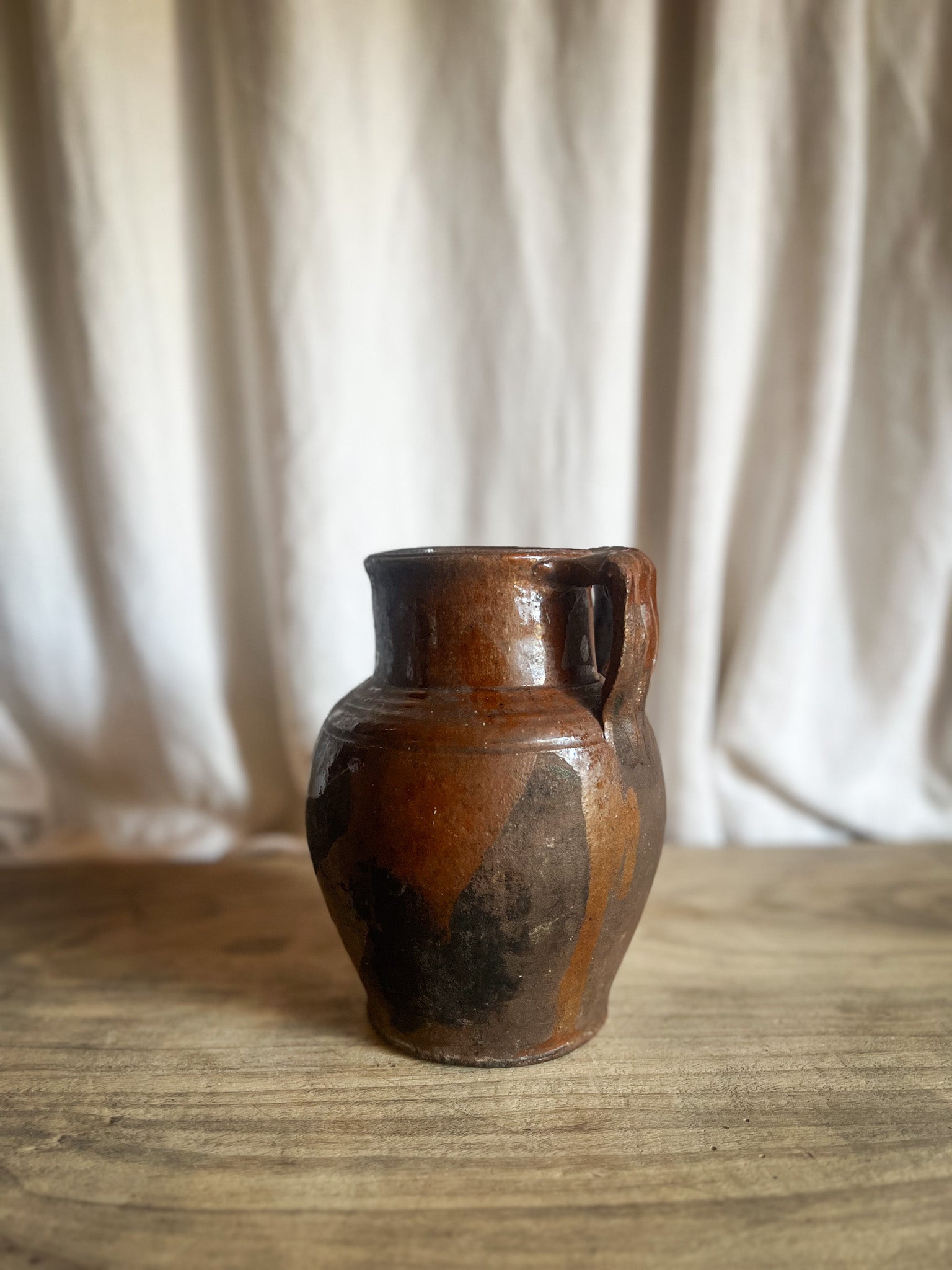 Small Glazed Terracotta Pitcher - Italian