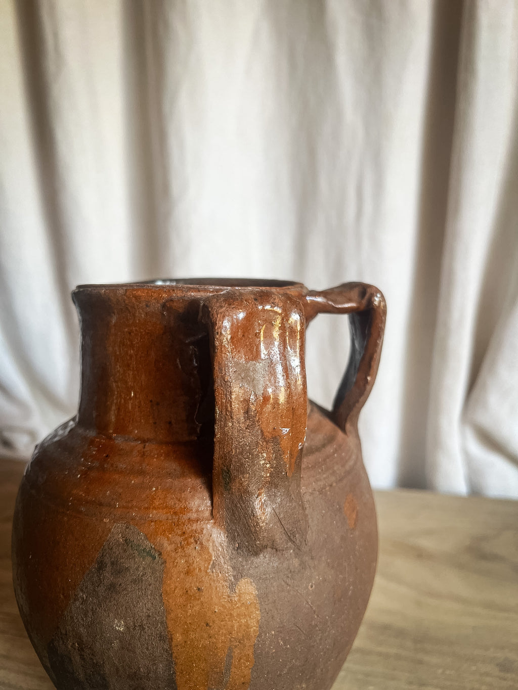 Small Glazed Terracotta Pitcher - Italian