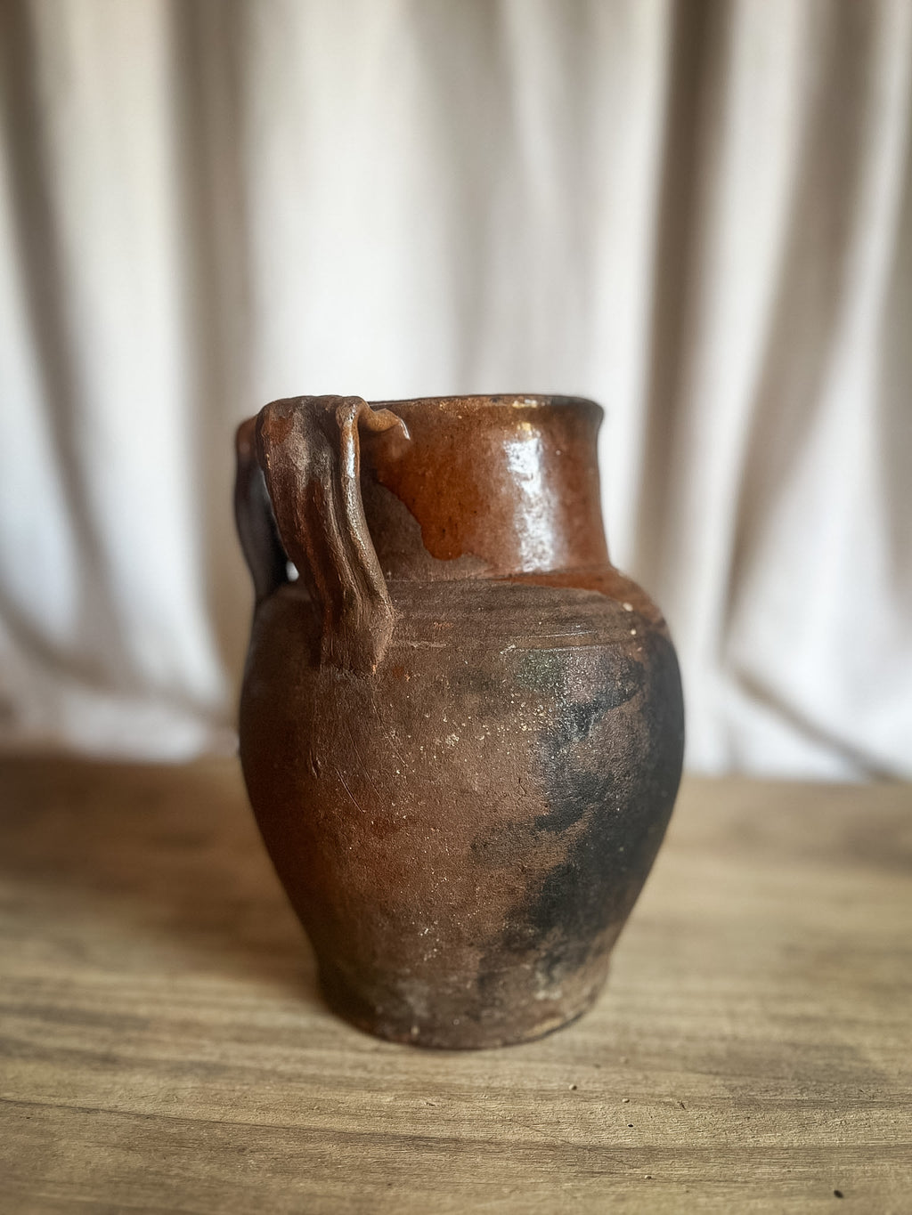 Small Glazed Terracotta Pitcher - Italian