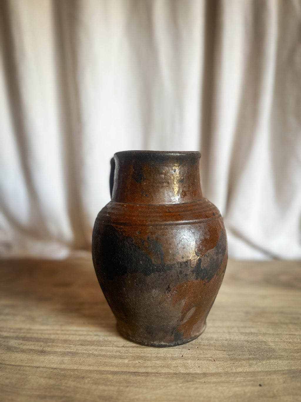 Small Glazed Terracotta Pitcher - Italian