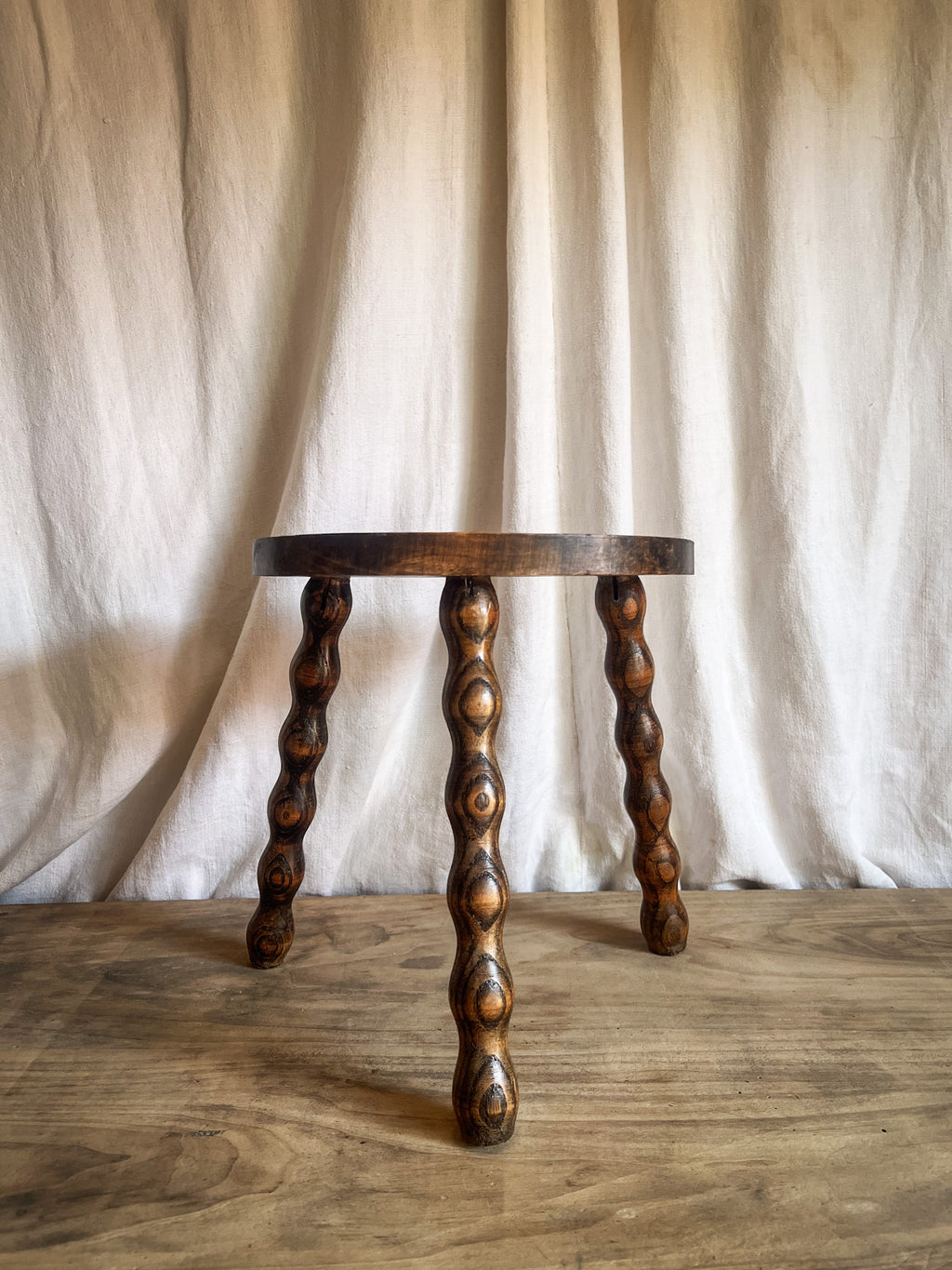 French Bobbin - Three Leg Milking Stool