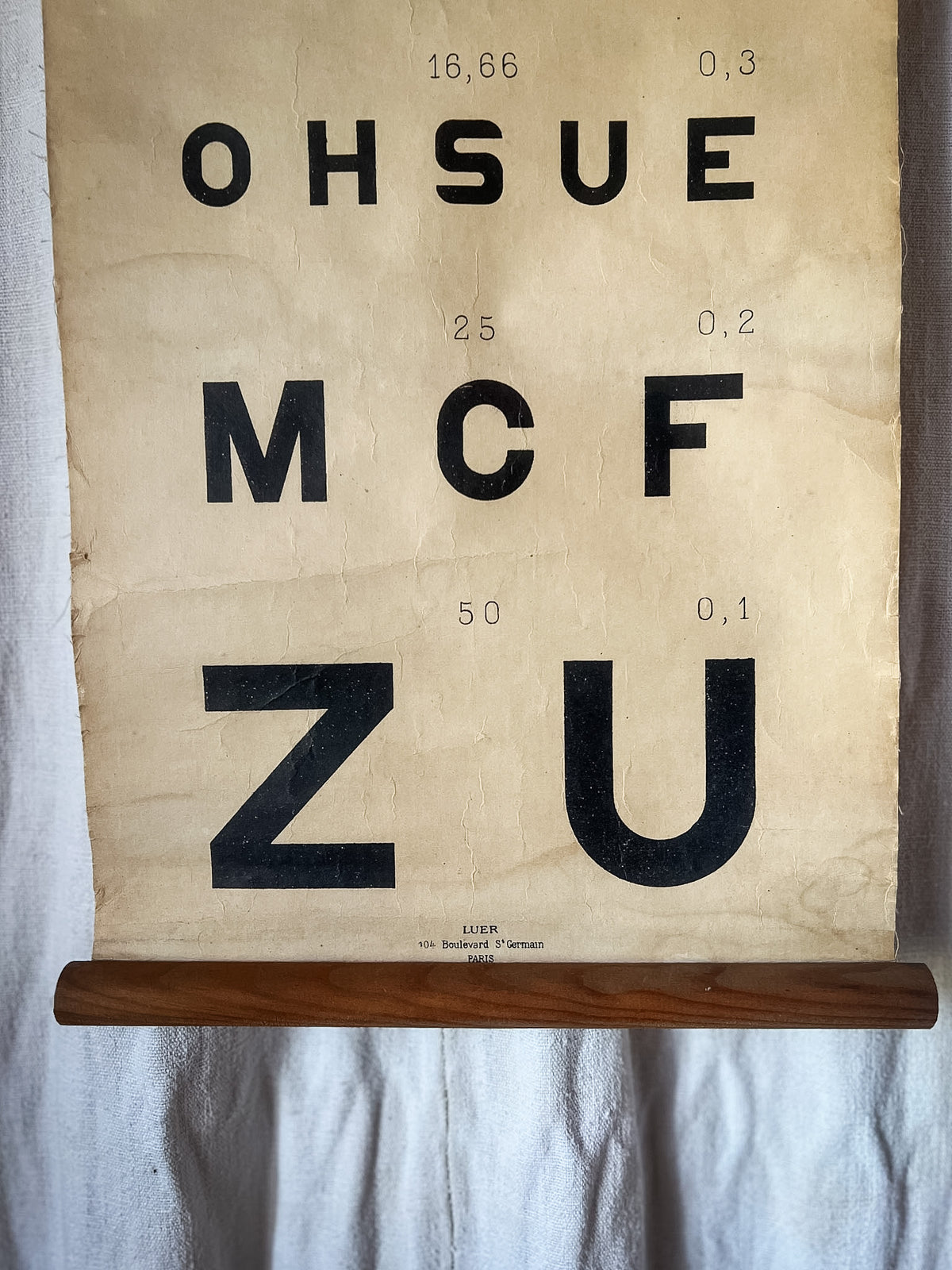 French Eye Test Chart — Luer, Paris
