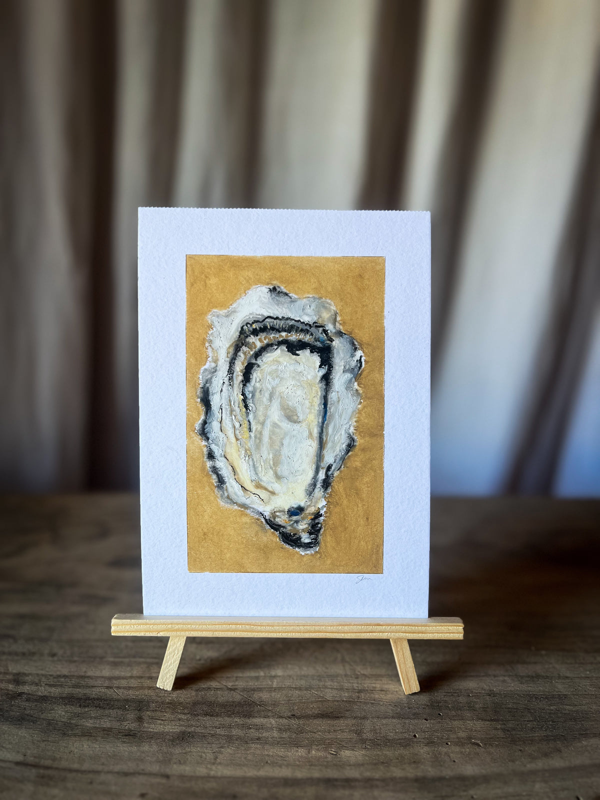 Oyster in Ocher - Oil Pastel