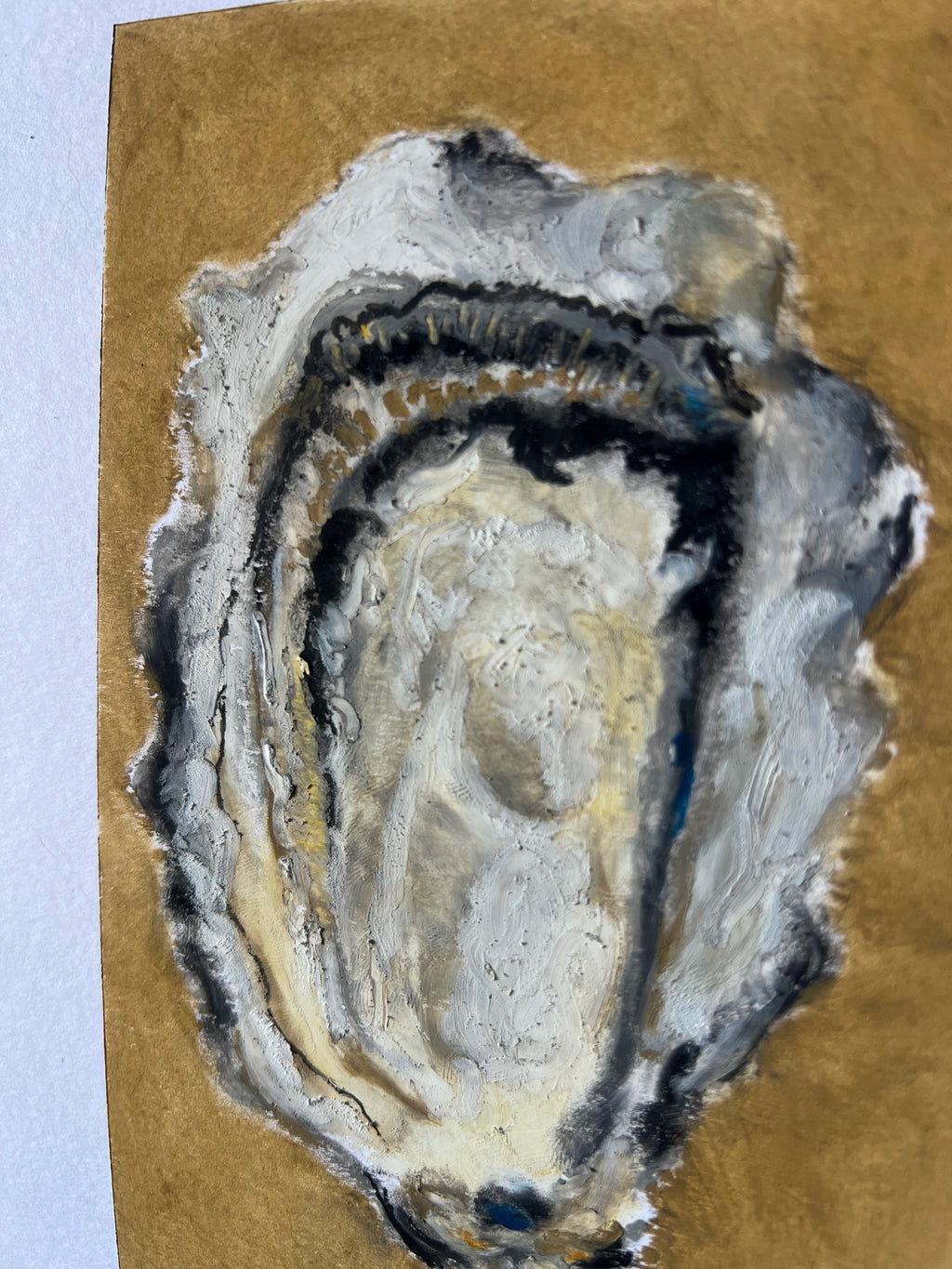 Oyster in Ocher - Oil Pastel