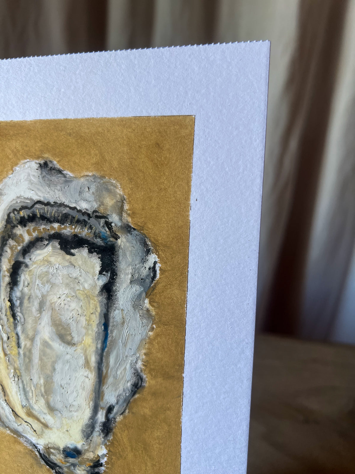 Oyster in Ocher - Oil Pastel