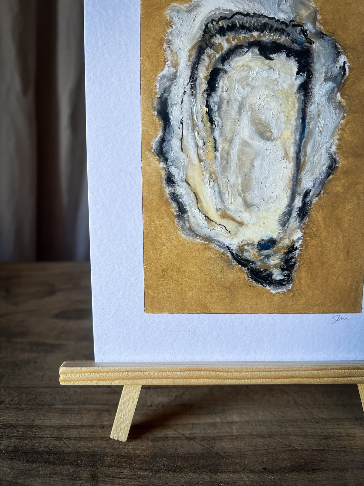 Oyster in Ocher - Oil Pastel