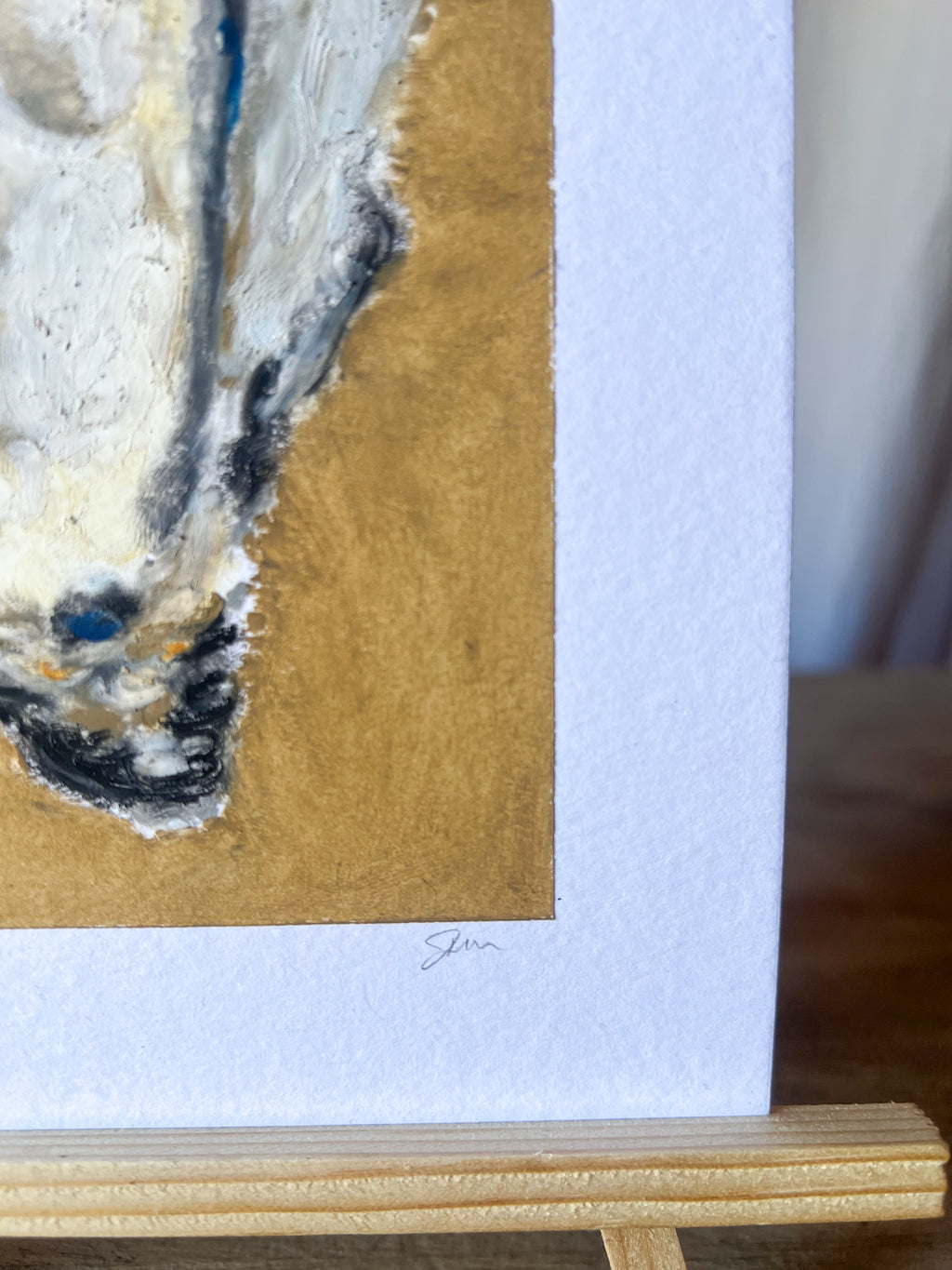 Oyster in Ocher - Oil Pastel