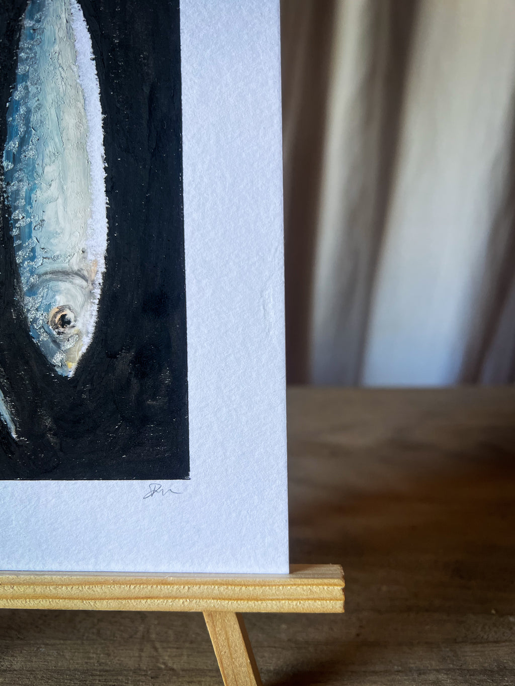 Sardines in a Row - Oil Pastel