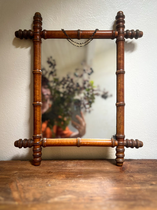 French Faux-Bamboo Mirror