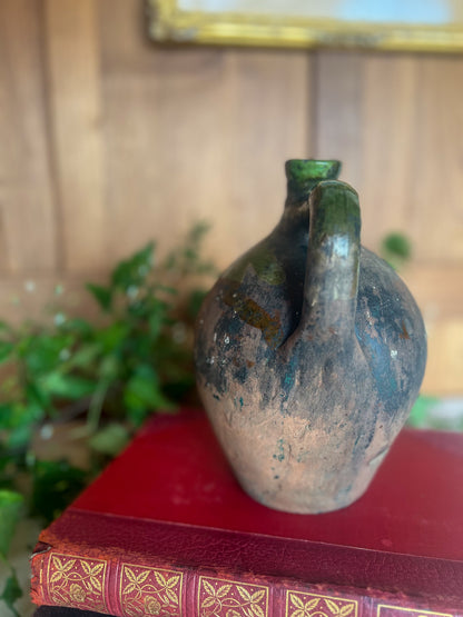 Green Glaze Pottery Pitcher - 18th Century