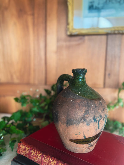Green Glaze Pottery Pitcher - 18th Century