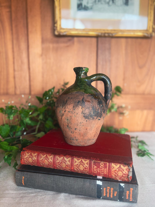 Green Glaze Pottery Pitcher - 18th Century