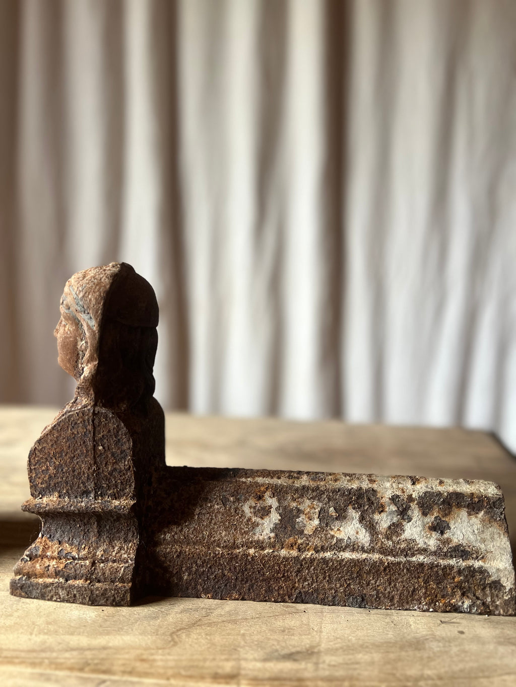 French Cast Iron Figural Andirons (Chenets) — Pair