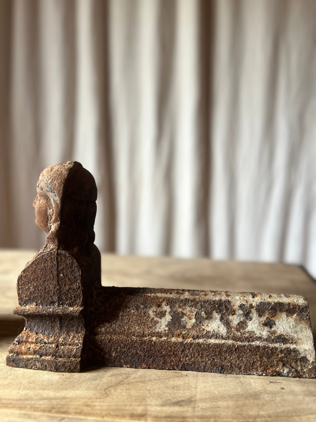 French Cast Iron Figural Andirons (Chenets) — Pair