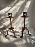 Hand-Forged Iron Gothic Candle Holders