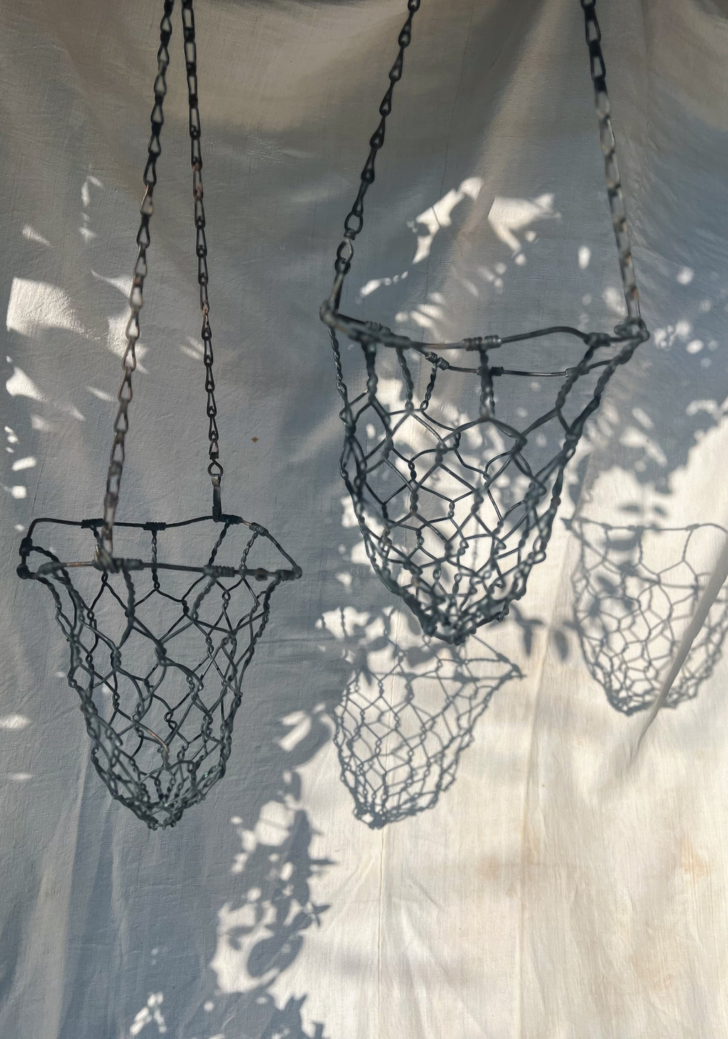 Pair of Hanging Baskets - Wire Cow Feeders