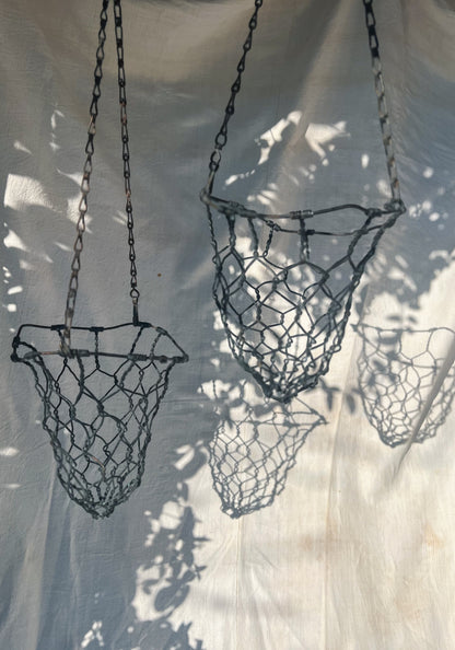 Pair of Hanging Baskets - Wire Cow Feeders