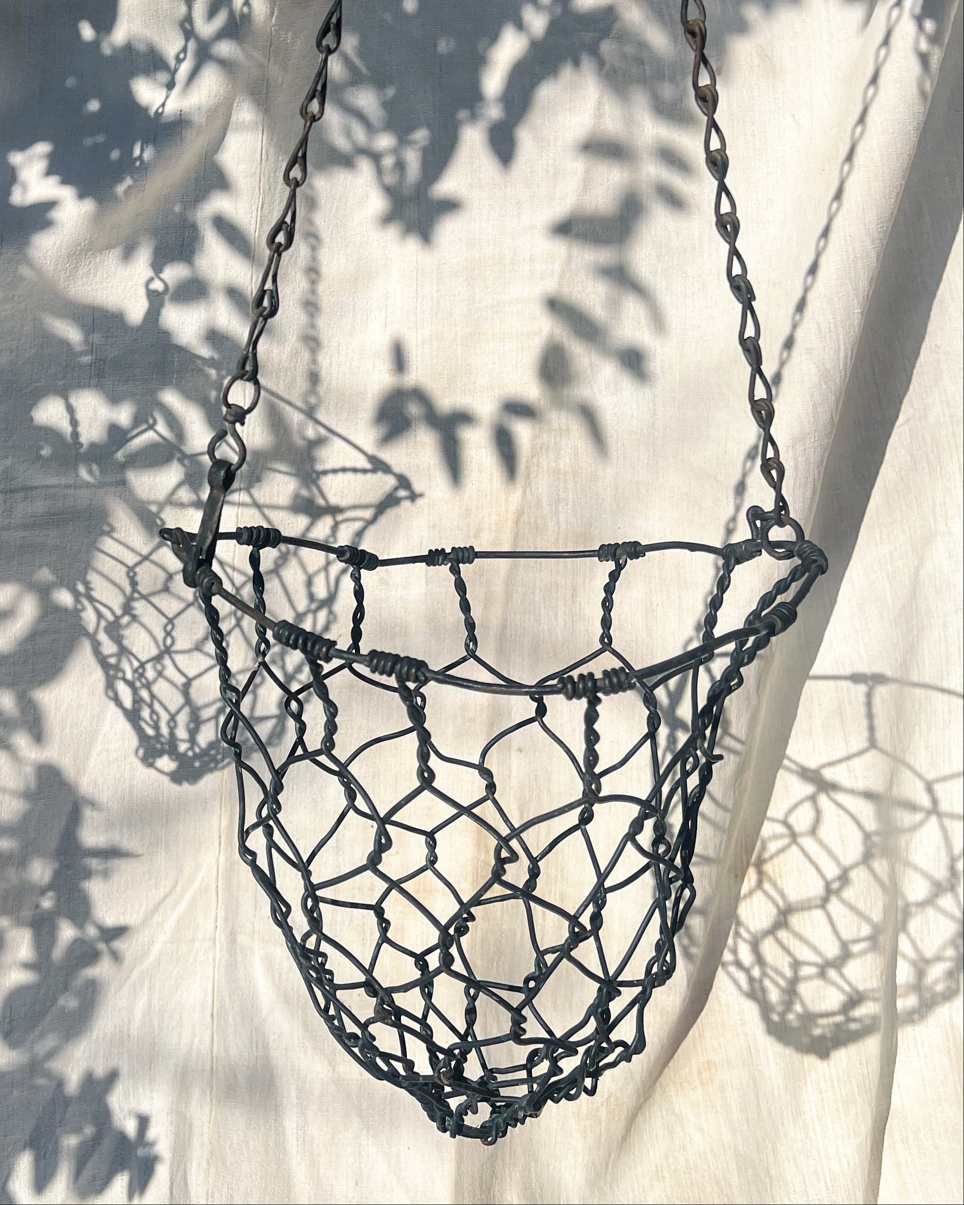 Pair of Hanging Baskets - Wire Cow Feeders