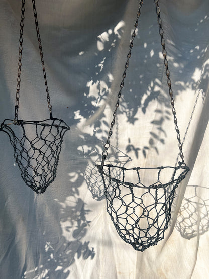 Pair of Hanging Baskets - Wire Cow Feeders