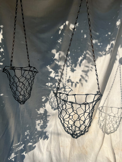 Pair of Hanging Baskets - Wire Cow Feeders