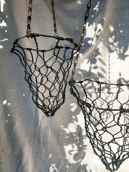 Pair of Hanging Baskets - Wire Cow Feeders