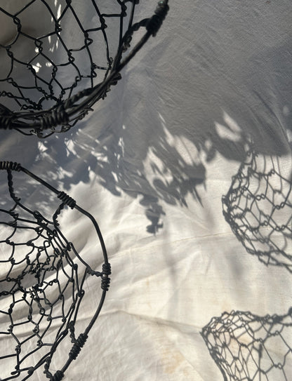 Pair of Hanging Baskets - Wire Cow Feeders