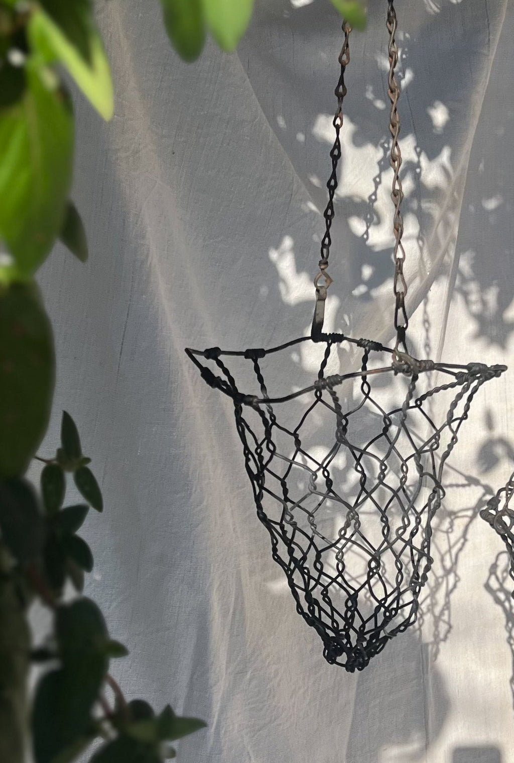 Pair of Hanging Baskets - Wire Cow Feeders