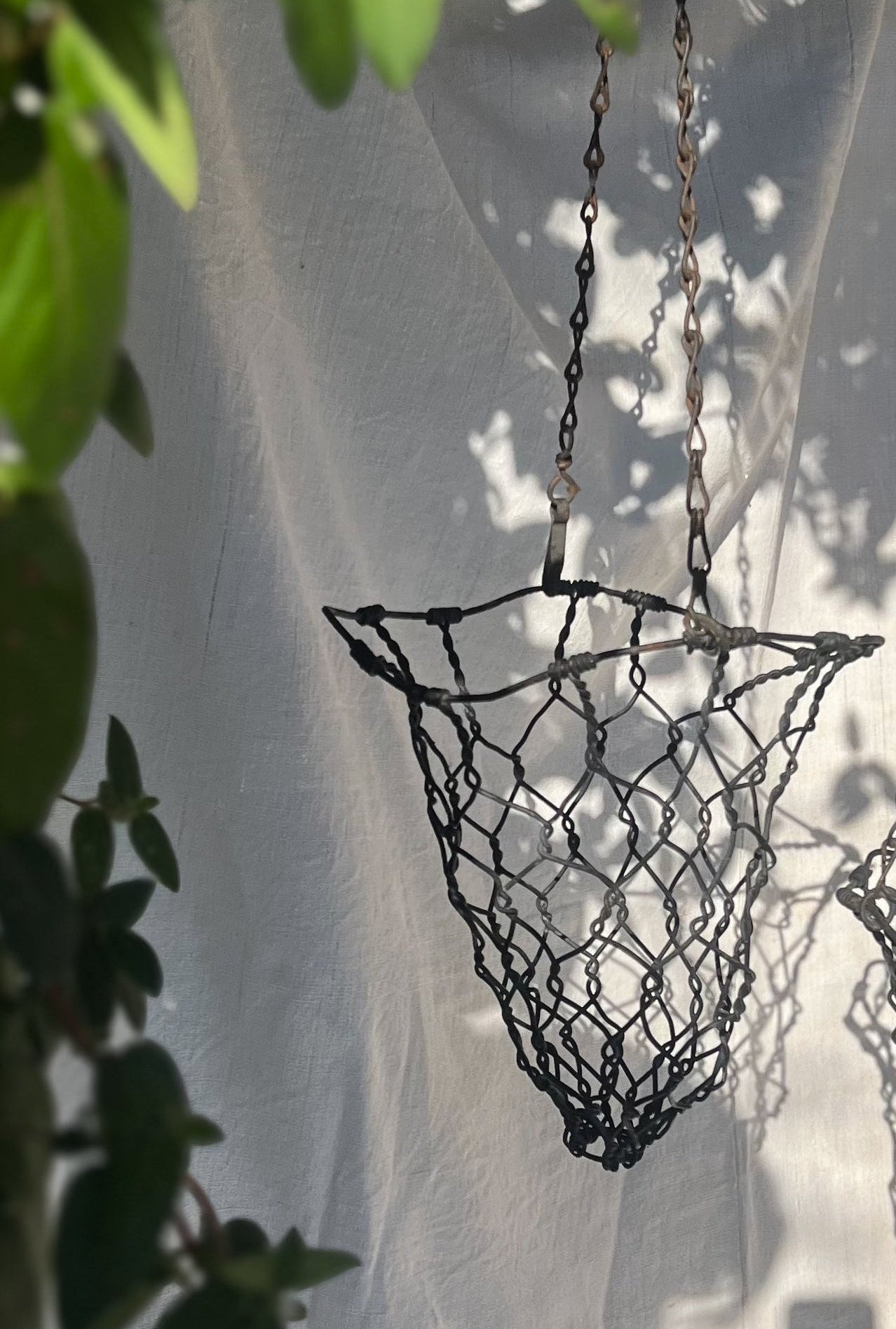 Pair of Hanging Baskets - Wire Cow Feeders