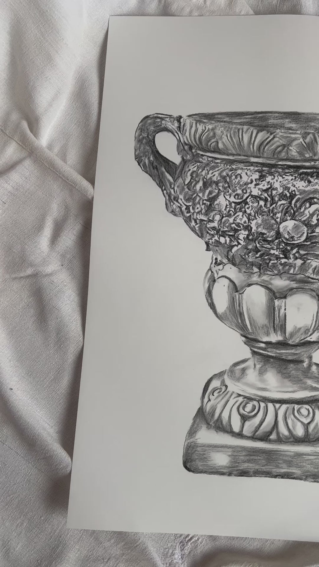 Stone Scallop French Jardiniere | Charcoal