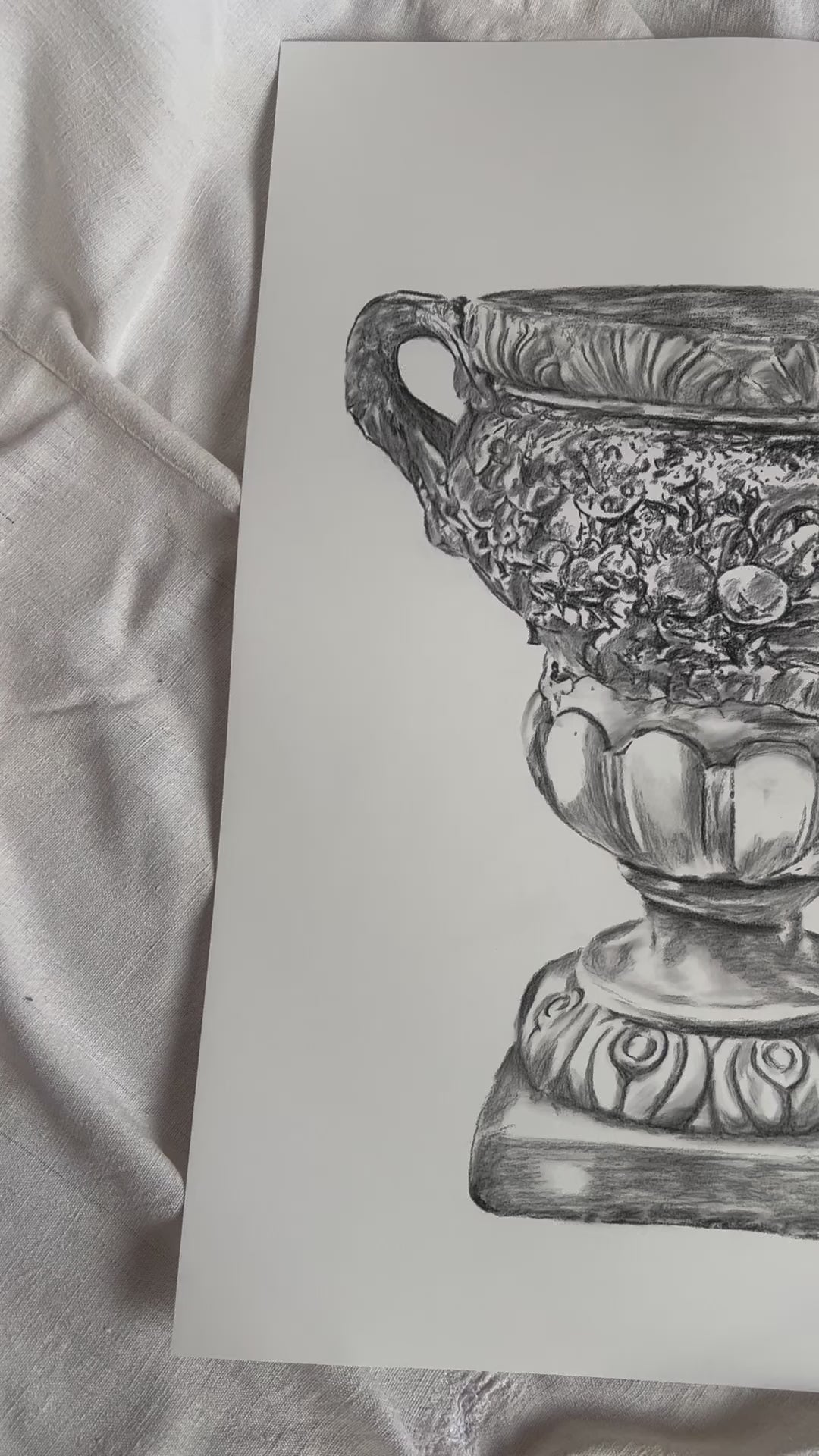 Stone Scallop French Jardiniere | Charcoal